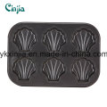 6cup de acero de carbono antiadherente Shell modelo muffin pan